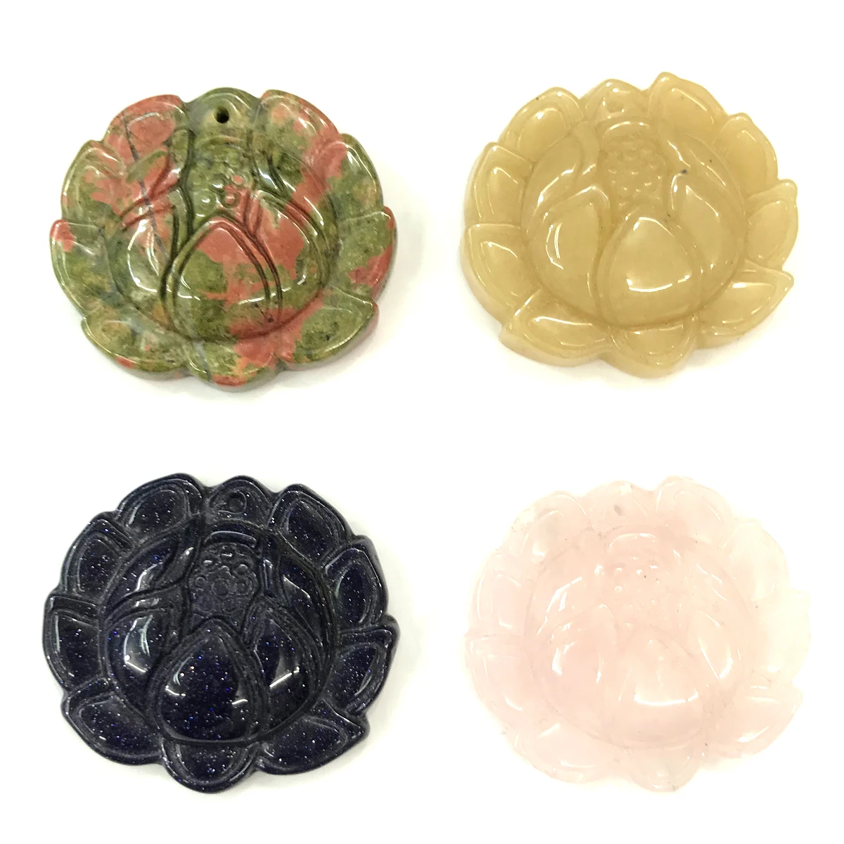 

Подвеска в форме лотоса с индийским агатом и топазом, ожерелье ручной работы «сделай сам», аксессуары, подарки для женщин 36x40 мм