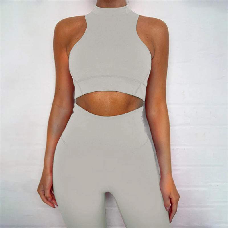 1/2PCS Seamless Women Yoga Set Workout Sportswear Gym Clothing Fitness Crop Top High Waist Leggings Sports Suits Candy Color