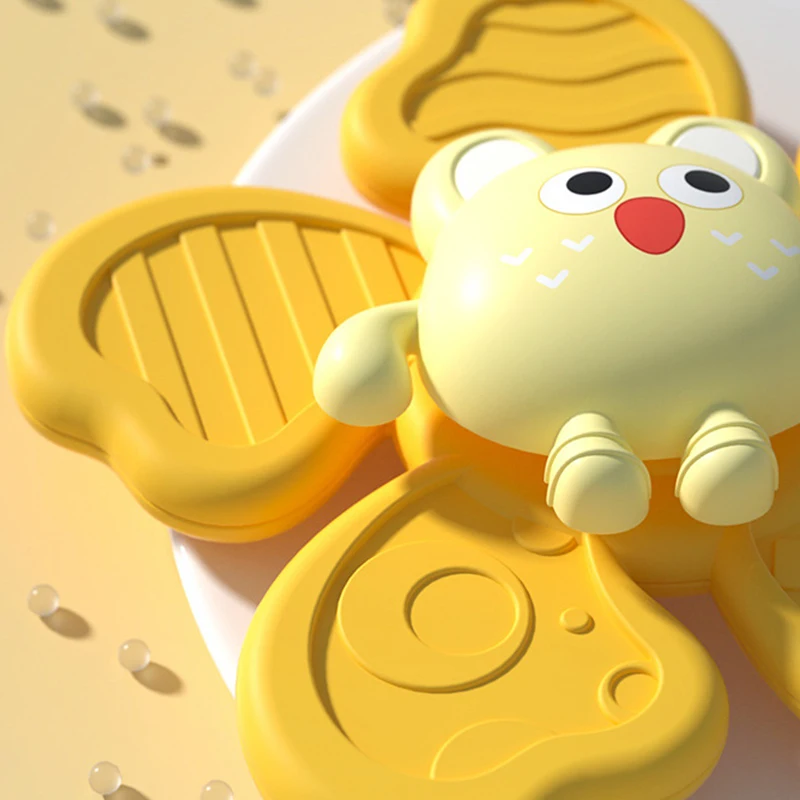 1PC Spinning Top Bath Toys for Children Cartoon Flower Fidget Gyro Spinner Kids Funny Child Rattles Baby Bathing Educational Toy