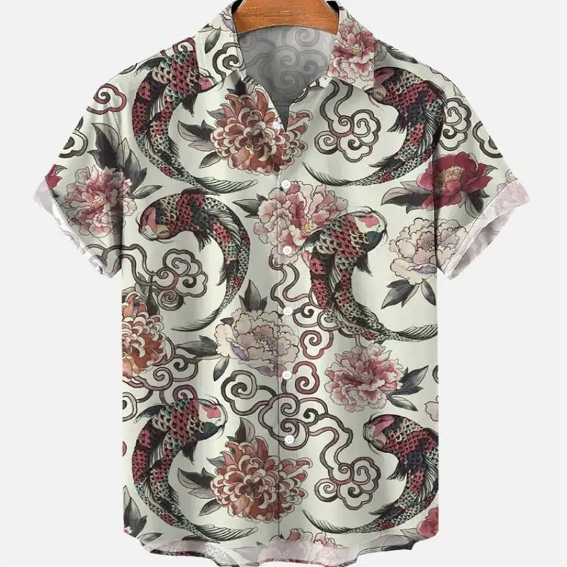 

Hawaiian Shirt Animal 3d Printing Retro Men'S Elegant Casual Clothess Summer Oversized Lapel Mens Short Sleeve Shirts Clothing
