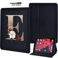 gold letter case for ipad air 5 air 1 2 3 4 pro 10 5 9 7inch tablet funda cover for pro 11 tablet pc leather shockproof cover