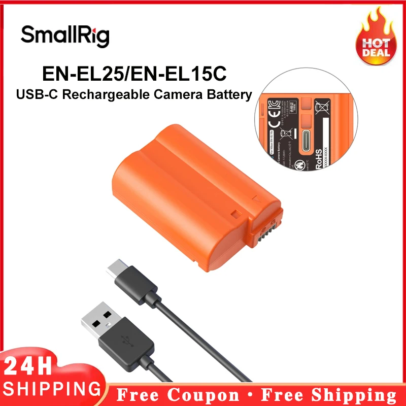 SmallRig EN-EL15c EN-EL25 LP-E6NH USB-C аккумуляторная батарея для камеры Nikon Z30 Z50 Z6III Z7II Z8 D850
