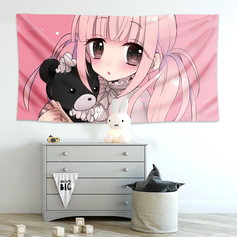 

Anime Wall Hanging Tapestry Japan Kawaii Home Party Decorative Bedroom Cartoon Game Background Cloth Table Beach Throw Blanket