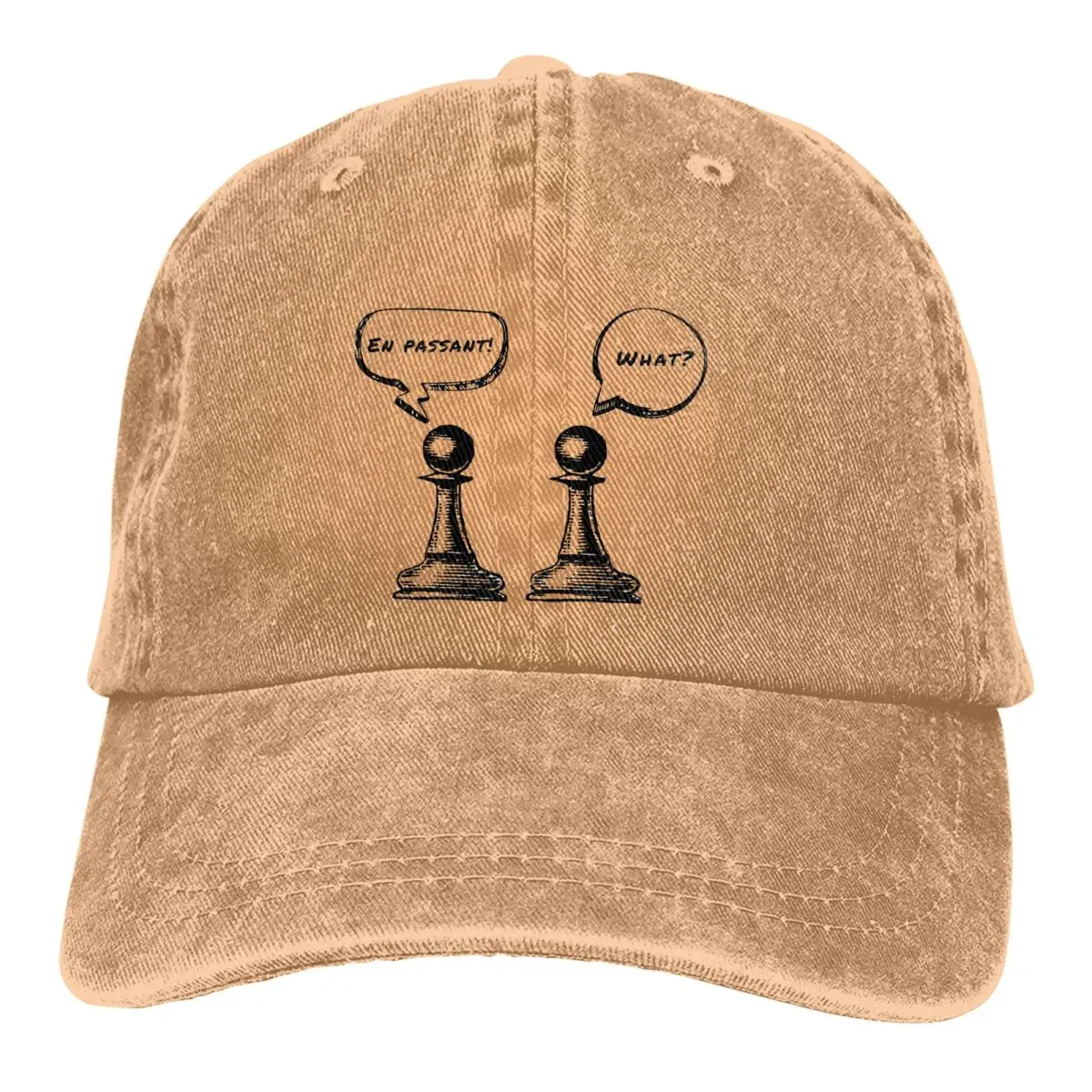 

Washed Men's Baseball Cap Pawns En Passant What Trucker Snapback Caps Dad Hat Chess A Game to Help the Intellect Golf Hats