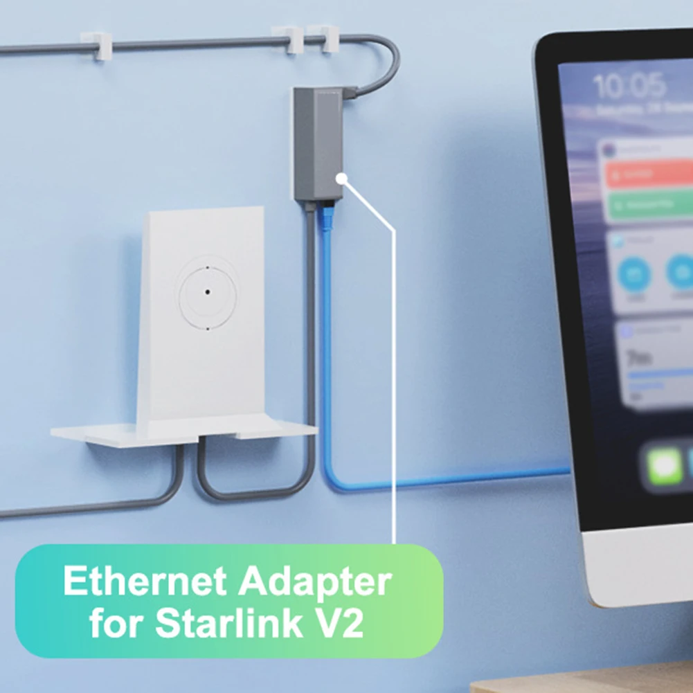 Ethernet-адаптер 100 см для Starlink V2 совместимый с приводом Gen2 улучшенной сети