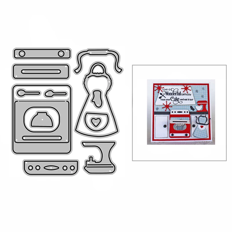 

2022 кухонный фартук "сделай сам", металлические Вырубные штампы для скрапбукинга и изготовления карт, украшение для журнала, новое тиснение, ...