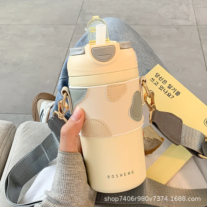 

450ml Sports Stainless Steel Water Bottle Drinking Cup Leakproof Portable Water Bottle Vacuum Thermos Flask