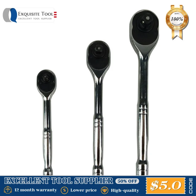 

Realmote Mirror Wrench Multi-function Quick-off Plow Head Ratchet Two-way Adjustable Spanner Chromium-vanadium Steel