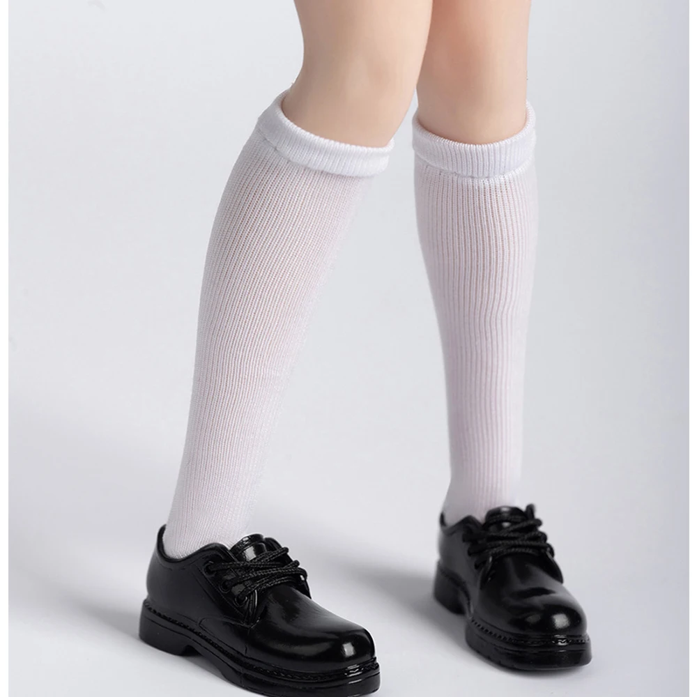 1/6 Женщина-солдат студентка обувь из искусственной кожи носки до середины икры