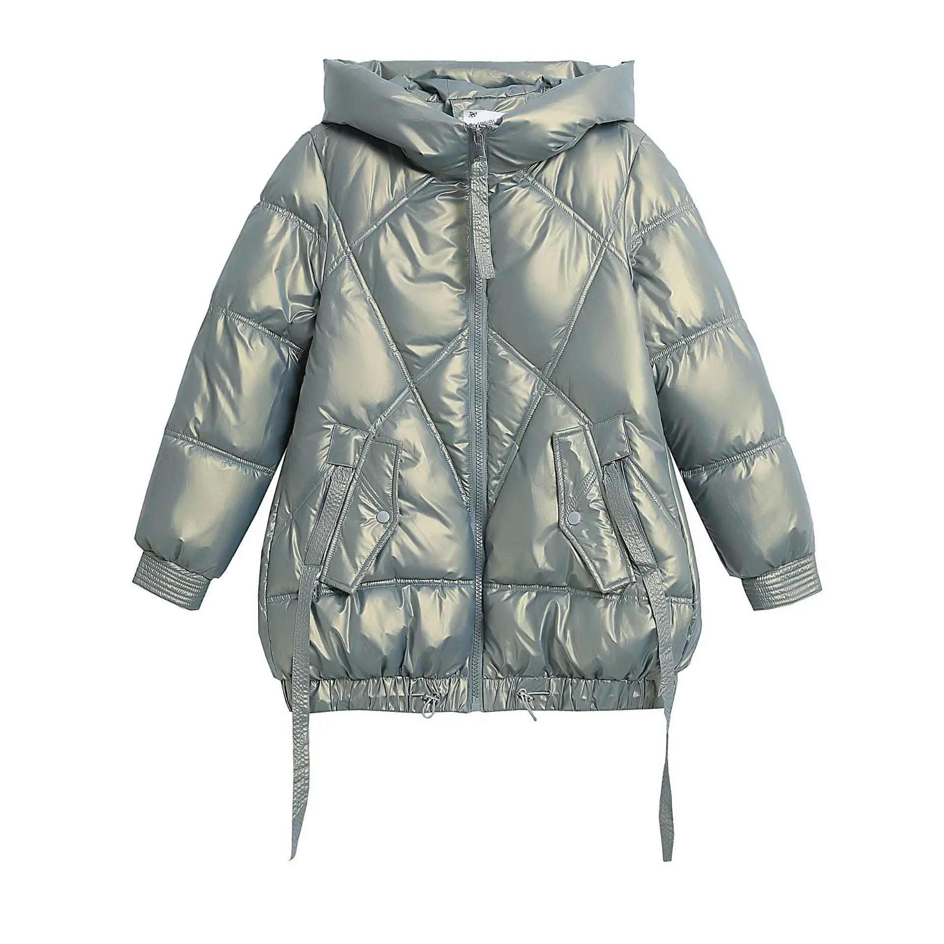 2023 Womens Winter Down Jacket Cotton Coats Long Loose Stand Collar Female Parkas Fashion Ladies Loose Oversize Warm Jackets