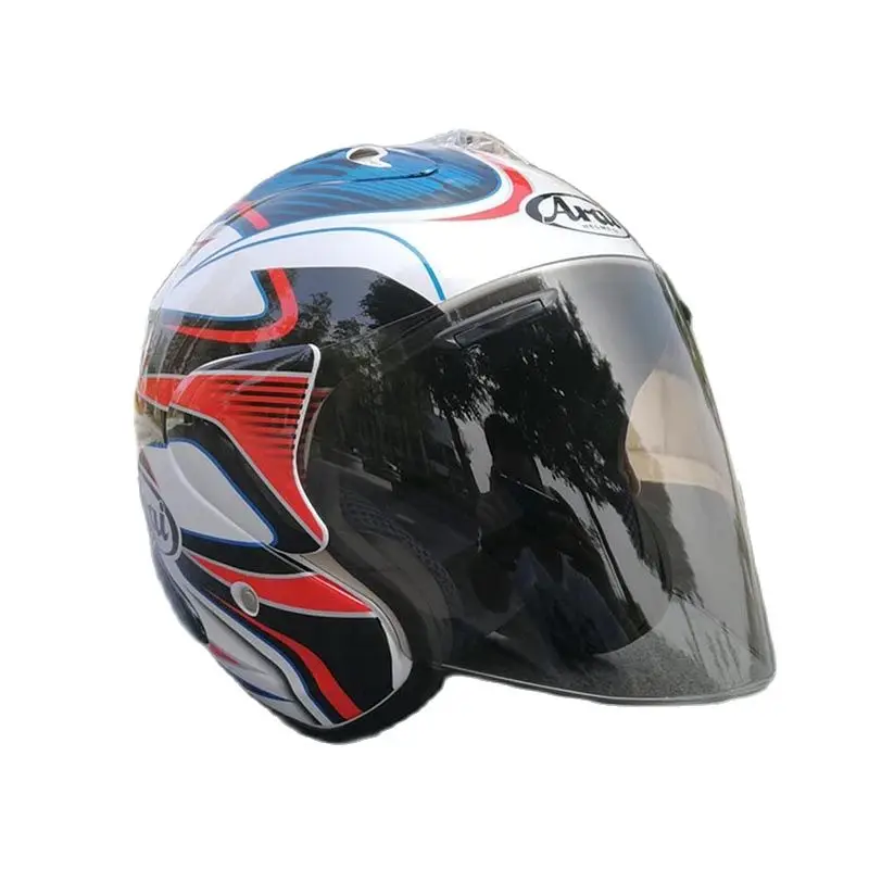 Мотоциклетный полушлем синего цвета регулируемый размер защита унисекс с