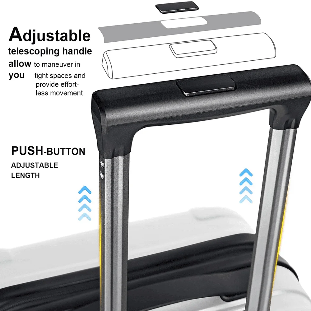Hardside Luggage 28 Inch - Hard Shell Suitcase with Spinner Wheels Built-In TSA Lock, Checked Carry On Luggage for Airplane- Whi