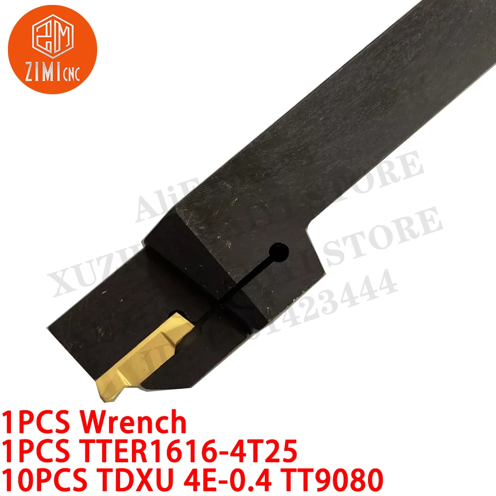 1 шт TTER1616-4T25 Держатель инструмента для токарной обработки канавок фрезы + 10 TDXU 4E-0.4