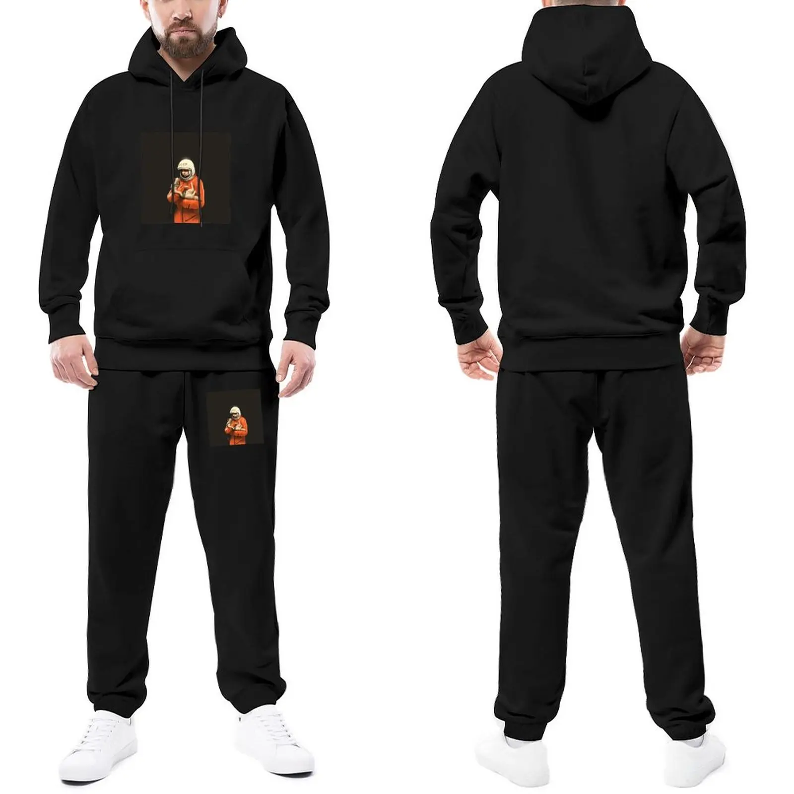 

CCCP Yuri Gagarin Hug Dog Trapstar Tracksuits Celebrity Jogger Sets Male Vintage Hooded Set Casual Hoody Sweatpant Set Big Size