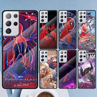 fashion marvel spiderman 3 for samsung s22 s21 s20 fe s10 s10e s9 note 20 10 ultra plus lite 5g tempered glass tpu phonecase