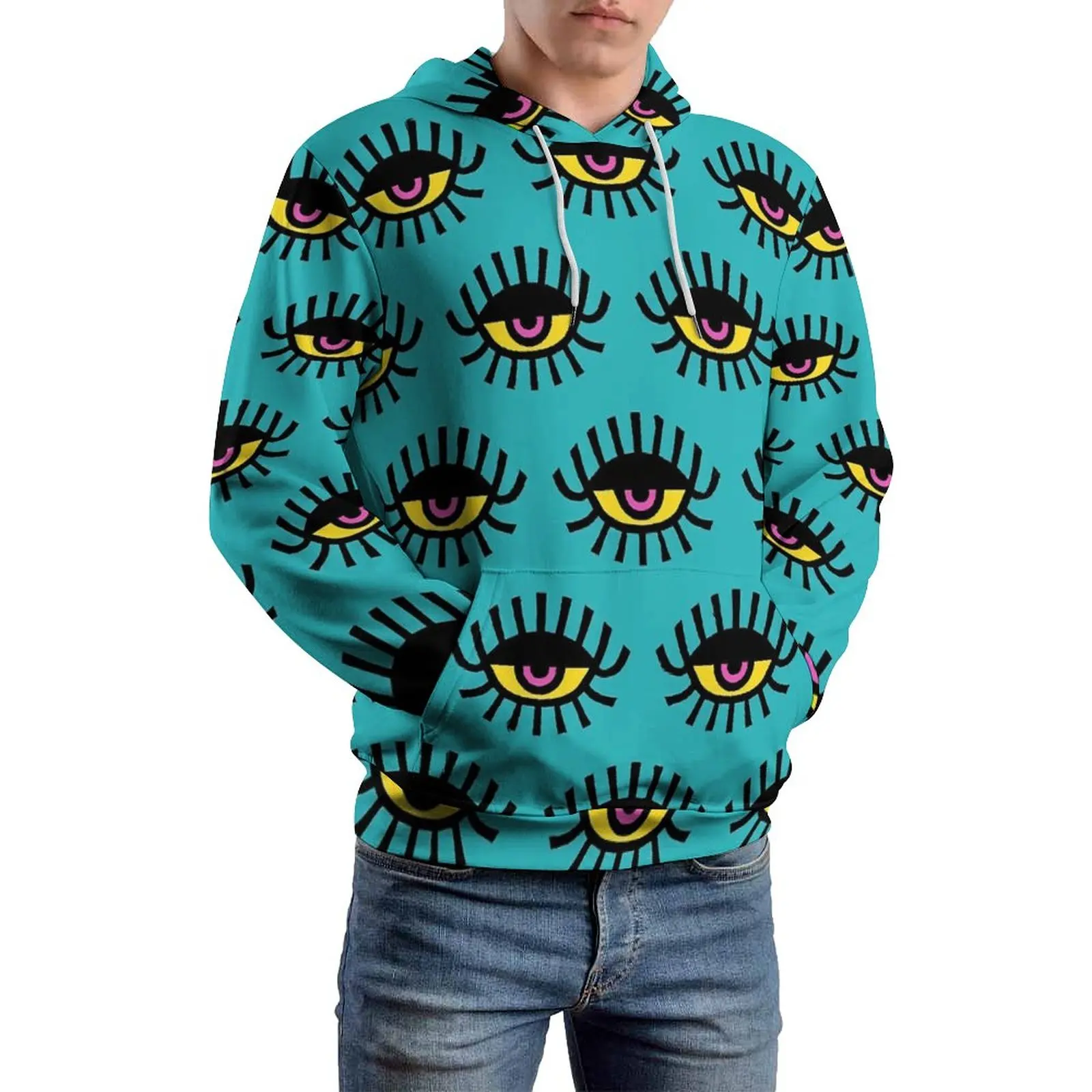 

Худи мужское свободное с длинным рукавом и капюшоном, 5XL, 6XL