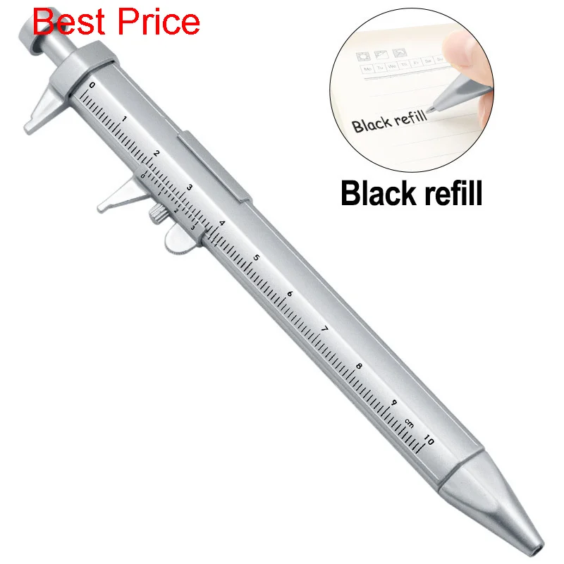 

500Pcs/lot Creative Plastic Vernier Caliper Type Ball Point Pen Student Multipurpose Gift Measuring Ruler 0-100mm Caliper