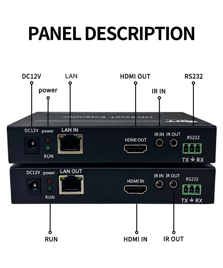 Promotion professional video 100m transmitter and receiver RS232 hdbt hdmi extender over cat6