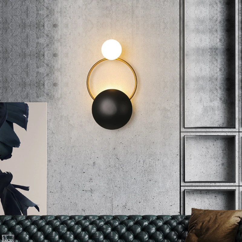 

Modern Wall Lights Wrought Iron Glass Led Wall Lamp Living Room Home Indoor Lighting Bedside Bedroom Decor Wall Lights Fixtures