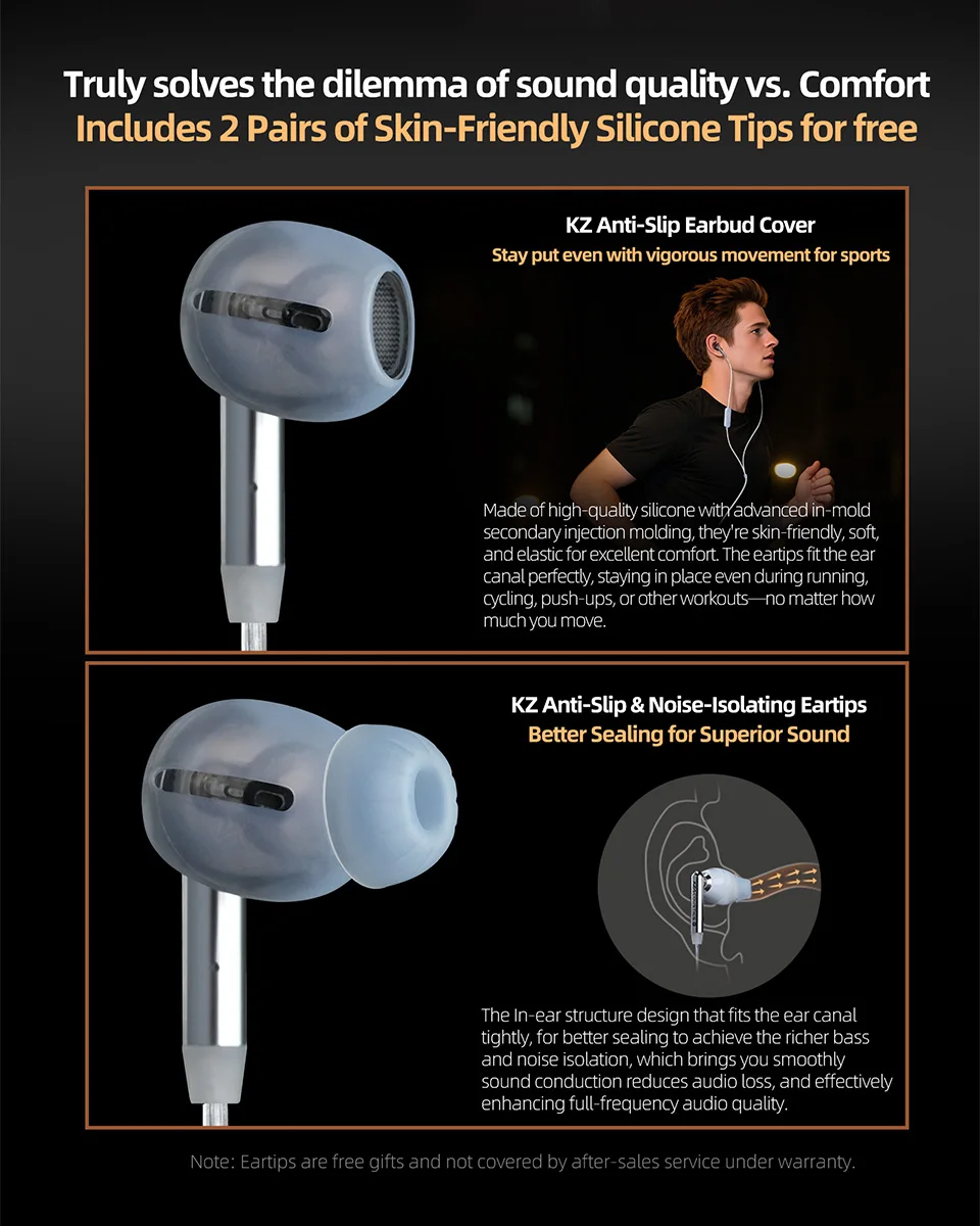 Фото KZ Duet Dual Dynamic Driver HiFi наушники четырехъядерный бас стереозвук проводные наушники для музыкальных игр №2