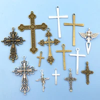 10pcslot zinc alloy vintage cross charms pendant for diy findings handmade jewelry making bracelets necklace crafts accessories