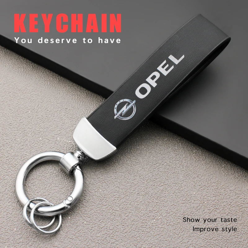 

Car Emblem Keychain Leather Men Women Metal Key Ring For Opel Astra H G J Corsa Vectra Insignia VIVA Antara Meriva Zafira Mokka