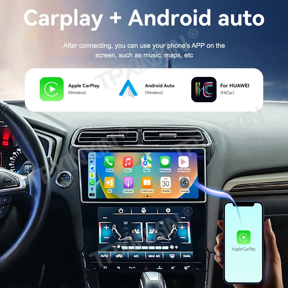 QLED Blue-ray экран для Ford Mondeo 2013-2018 Android 14.0 автомобильный мультимедийный радиоприемник