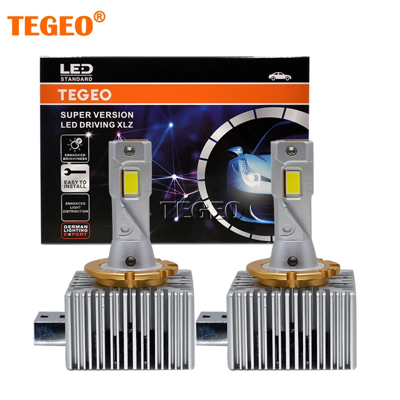 

2PCS TEGEO GERMAN LIGHT EXPERT 120W D3S LED Headlights Canbus D1S D2S D4S D1R D2R D3R D4R 20000LM Turbo LED CSP Chip 6000K White