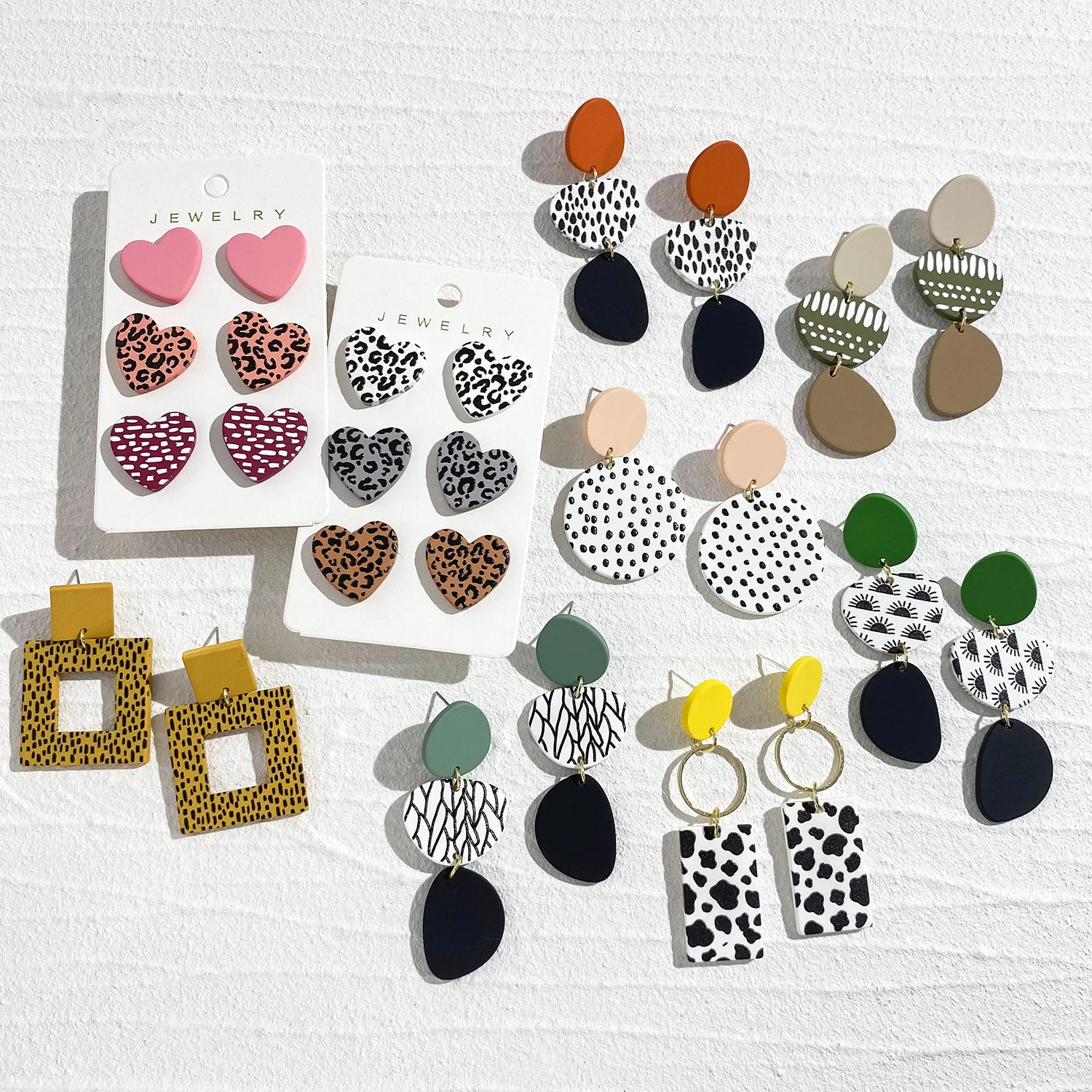 Винтажные акриловые серьги-подвески Lifefontier в горошек, женские серьги неправильной геометрической формы, оптовая продажа ювелирных изделий