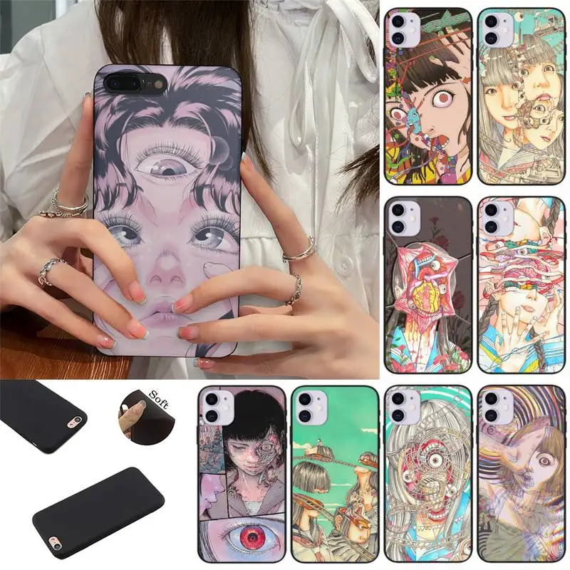 

Shintaro Kago Horror Cartoons Phone Case Fundas Shell Cover For Iphone 6 6s 7 8 Plus Xr X Xs 11 12 13 Mini Pro Max