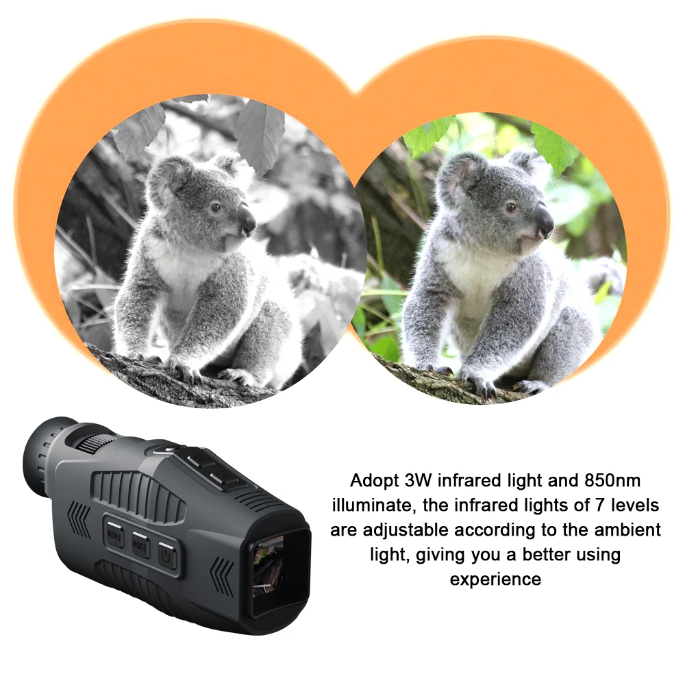 Monocular Night Vision Device R11 850nm Infrared 1080P HD 5X Digital Zoom Hunting Telescope Outdoor Day Night Dual Use 300m