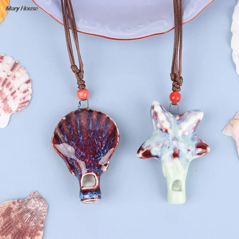 

Multicolor Scallop shell Whistle Ceramic Necklace Women's Pendants Wholesale For Ladies Gift Retro Accessory Jewelry Charm