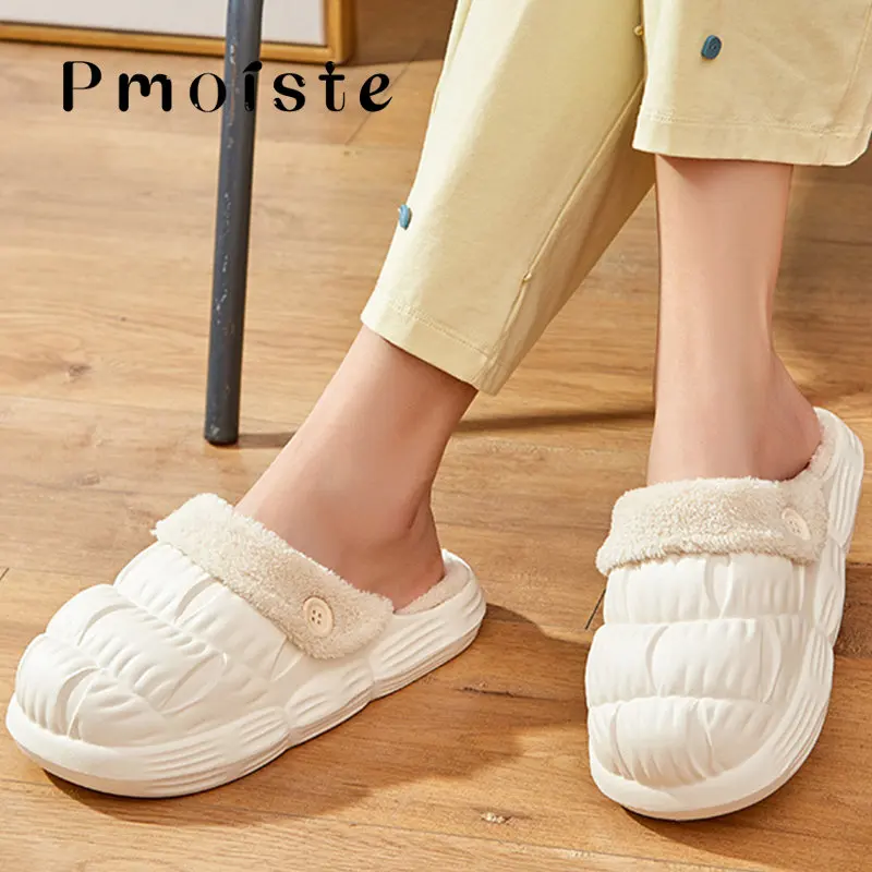 Furry Winter Home Slippers Washable Female Indoor Slippers Warm Plush Fashion Platform Shoes with Fur Women House Slipper Unisex