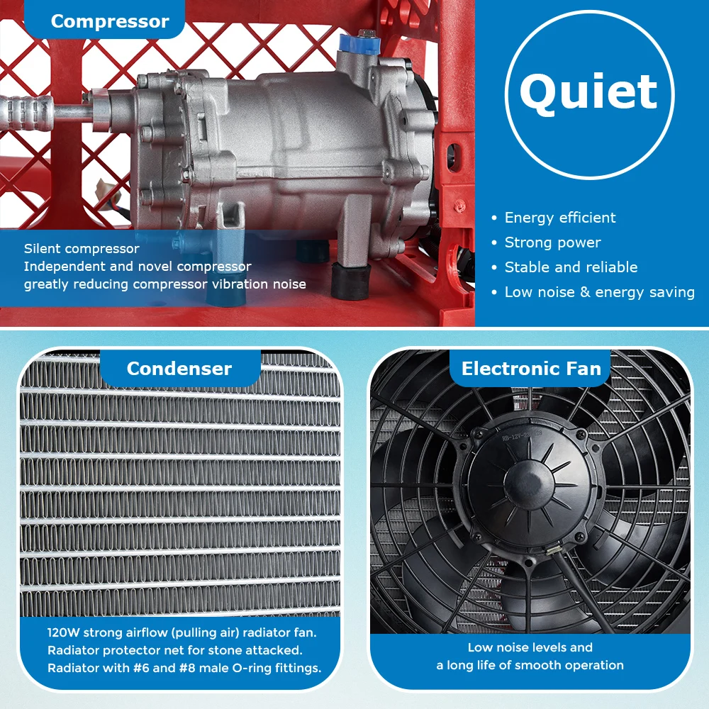 12 В/24 В электрический кондиционер для автомобиля с нулевым расходом масла