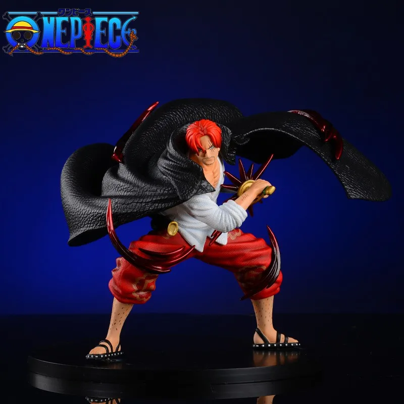 

25cm Anime Figure One Piece Shanks Four Emperors Red Haired Shanks Action Figure Adult Collectible Model Doll Toys Gift