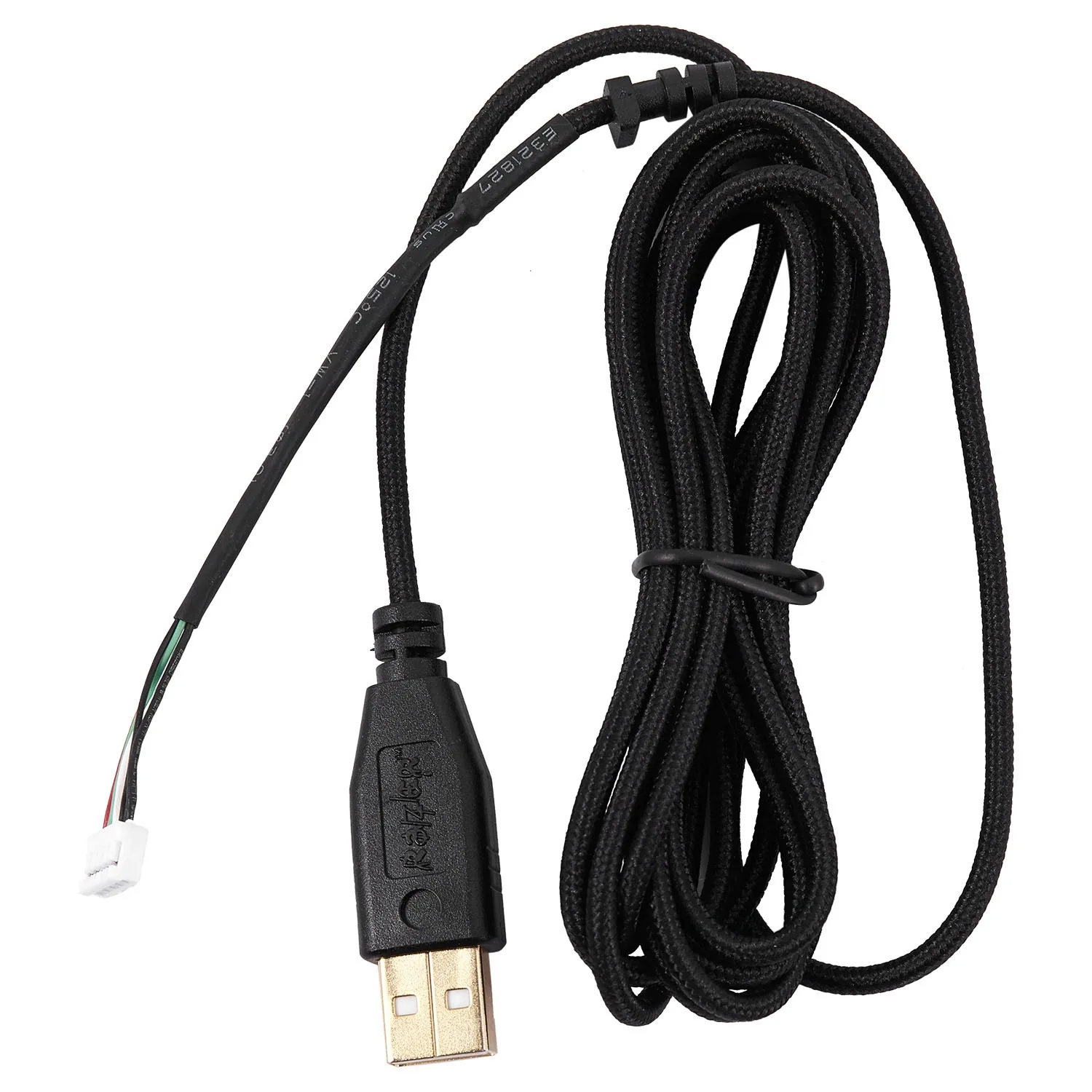 Фото A65I USB-кабель для мышей для Razer Deathadder 2013, прибл. 2,1 м, 5-проводная, 5-контактная сменная игровая мышь с черным золотом №1