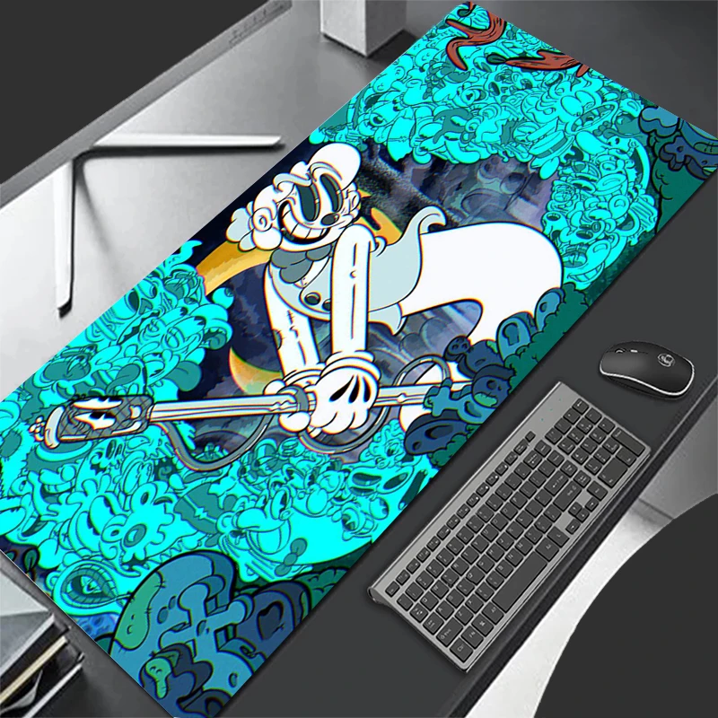 

Art Grey Anime Gaming Large Mousepad 900x400 Keyboard Desk Accessories Deskmat Computer Office Black Soft Mousepad for CS GO LOL
