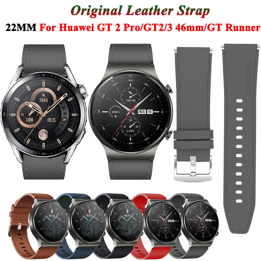 

22mmOriginal Leather Wristband Strap For Huawei Watch GT2 Pro GT3 GT 2/3 Pro 46mm Smartwatch Official Band Watchband Accessories