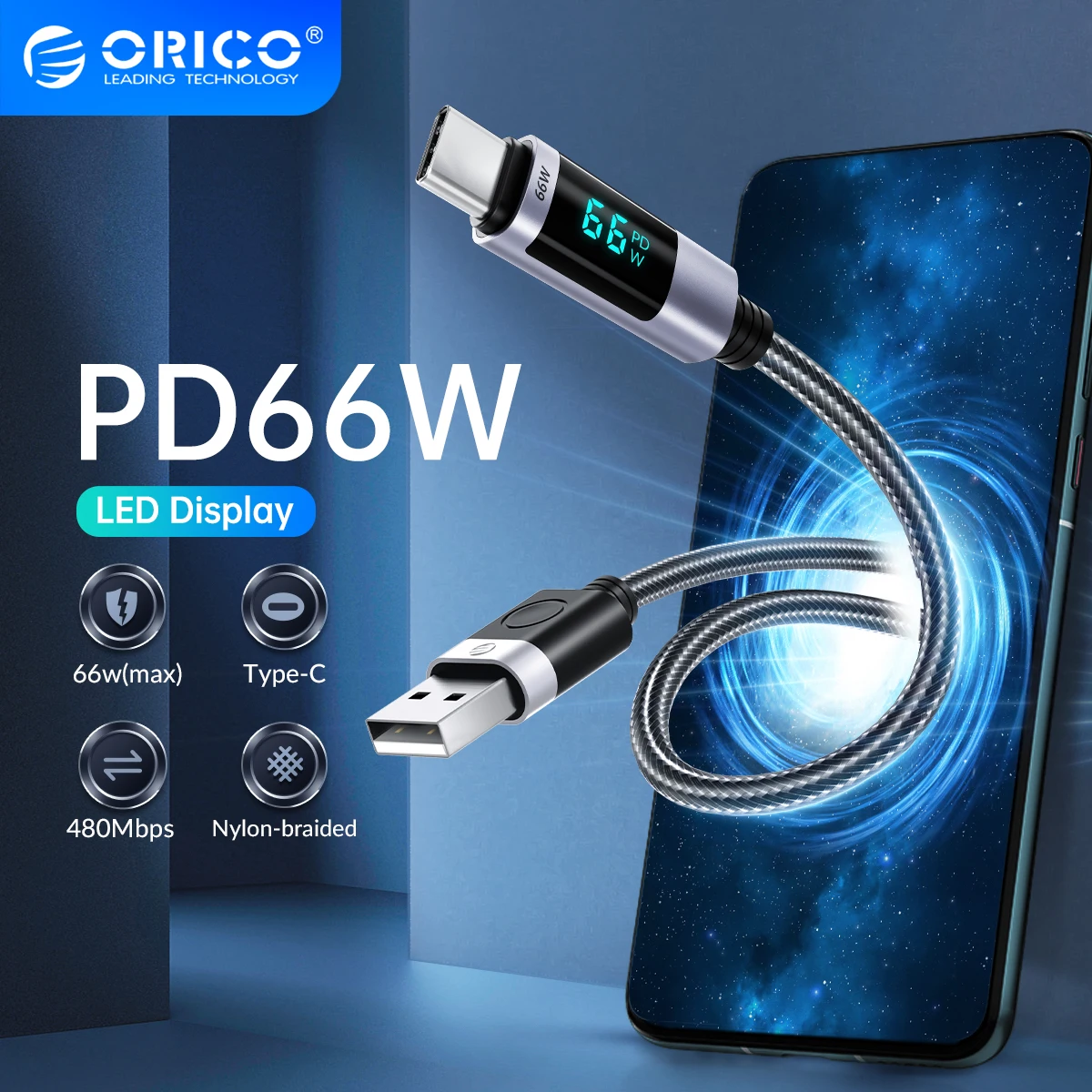 Фото ORICO PD 29 Вт USB C для Lightning Кабель MacBook USB C Быстрая зарядка для iPhone зарядное устройство Type C кабель для iPhone 13 12 Pro Max №1