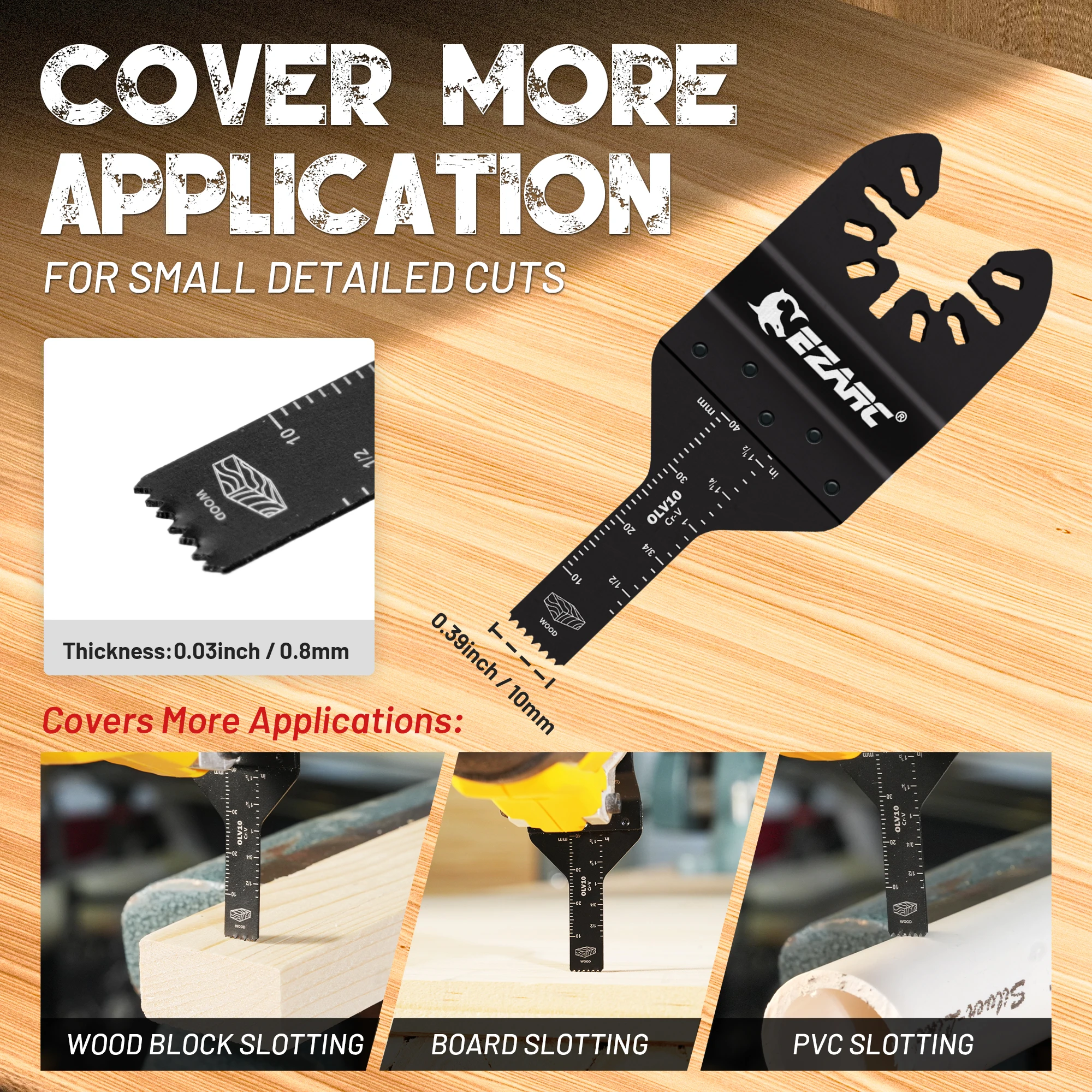 Узкое колеблющееся полотно пилы EZARC Cr-V в 1 упаковке 10 мм зерно для точной резки