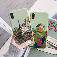 candy art hand drawn magic house phone cases for iphone 13 12 11 pro max mini xr x xs max 7 8 plus se 2020 soft silicone cover