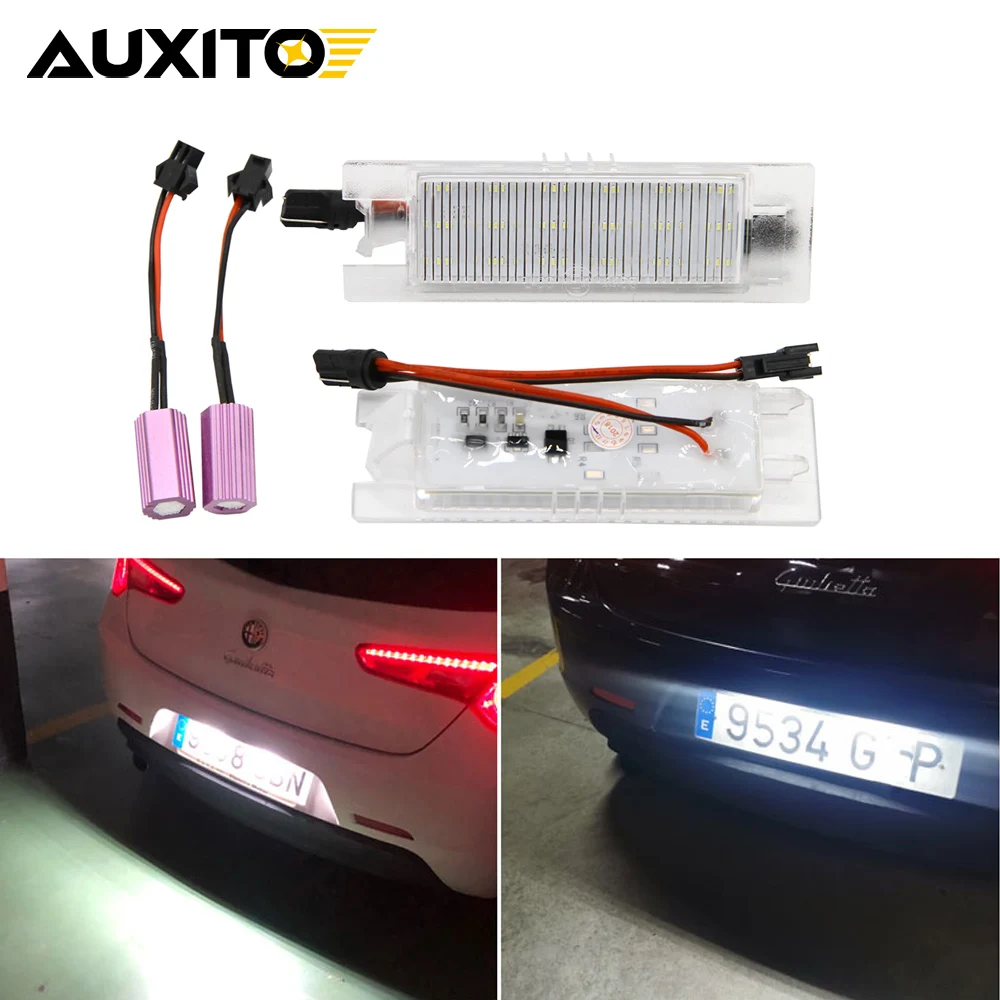 

AUXITO 2 шт. без ошибок светодиодный светильник для номерного знака автомобиля Белый для Alfa Romeo 147 156 159 166 GT Mito Brera Opel Zafira B