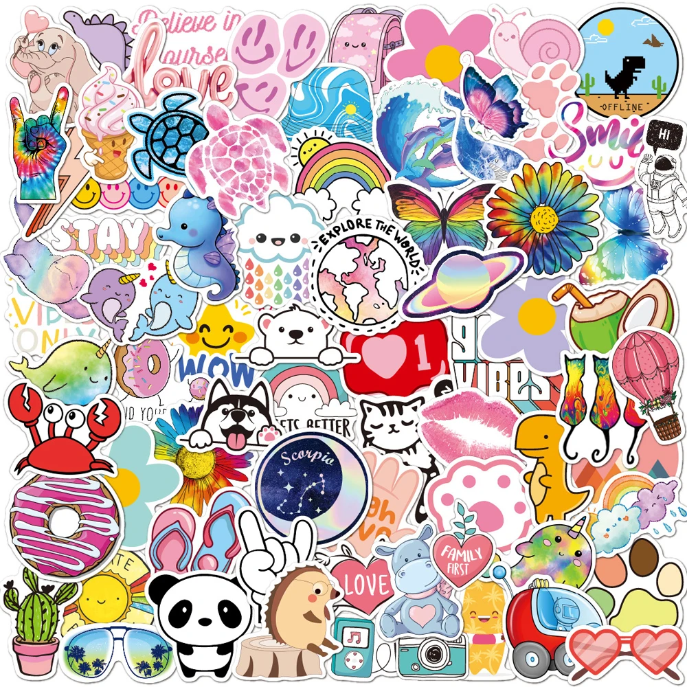 

10/30/50/100pcs Ins Style Cute Cartoon Girls Vsco Stickers Decal Laptop Phone Luggage Notebook Fridge Graffiti Sticker Kid Toy
