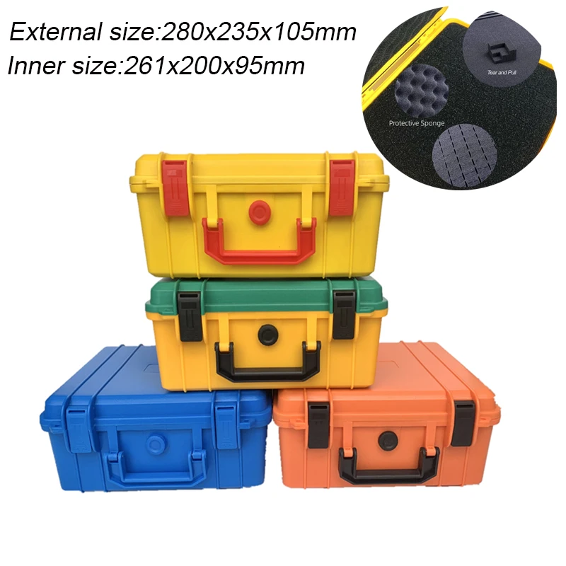 

Waterproof Safety Case ABS Storage Organizers ToolBox Outdoor Sealed Safety Tool Box Equipment instrument Tools Case Shockproof