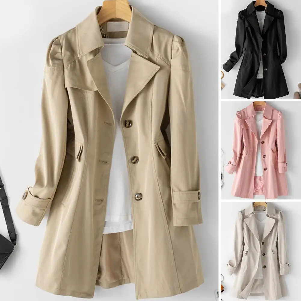 

Тренчкот женский на весну-осень, новинка 2023, однобортное пальто средней длины в Корейском стиле, Женская деловая верхняя одежда