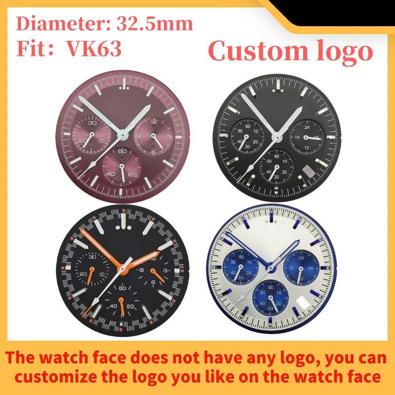 Циферблат часов Panda 32 5 мм C3 зеленый суперсветящийся асептический циферблат для