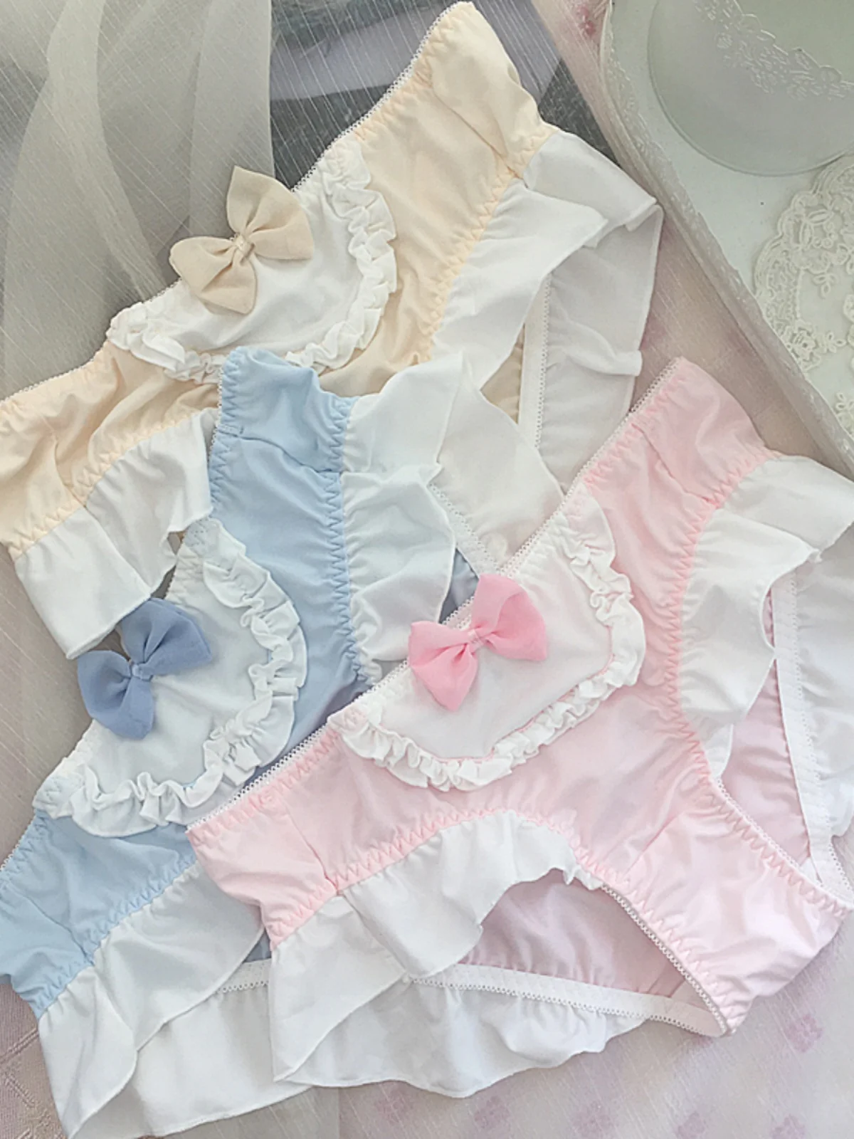 Японское модное нижнее белье в стиле &quotЛолита&quot милое летнее из шелка-сырца для