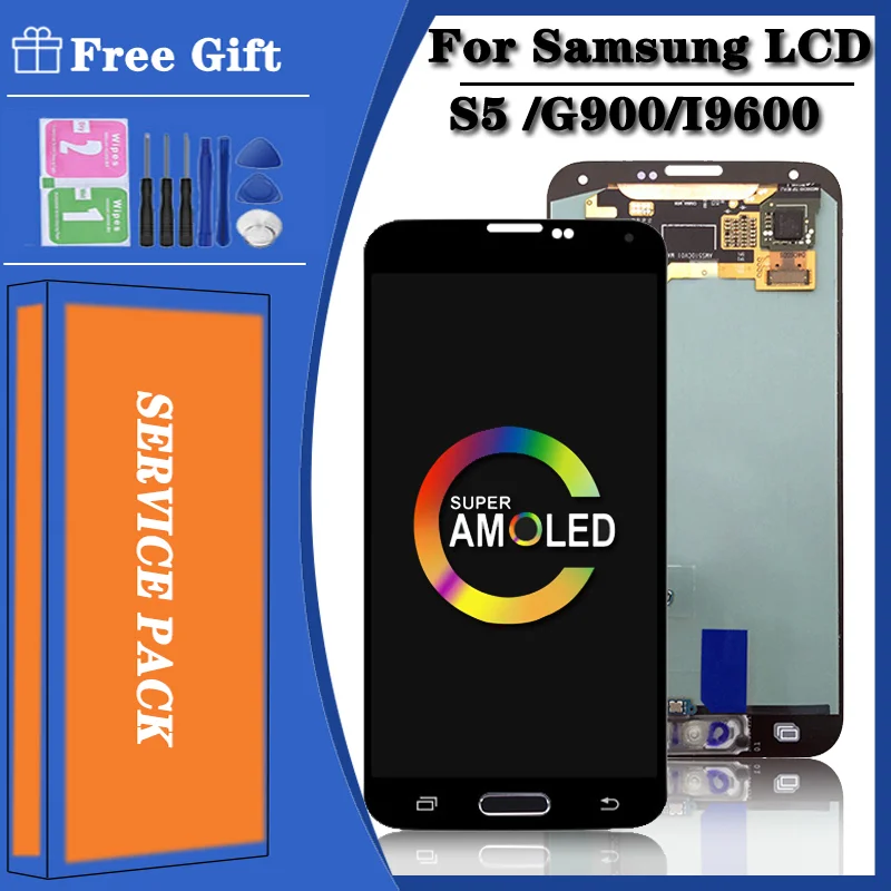 Фото Pop 5,1 дюйма с Minor Brun для Samsung S5 ЖК-дисплей G900 G900F G900M G900H G900V SM-G900F Сенсорный экран с кнопкой «Домой» №1