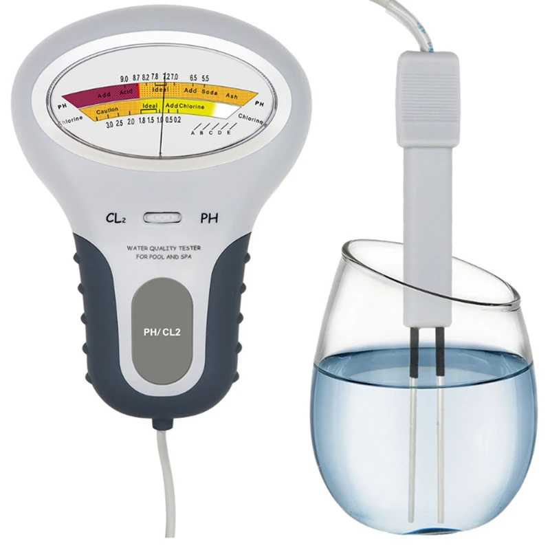 

1 PCS ABS 2 In 1 PH Chlorine Meter Chlorine Tester Chlorine Water Quality Testing Device CL2 Measuring For Pool Aquarium