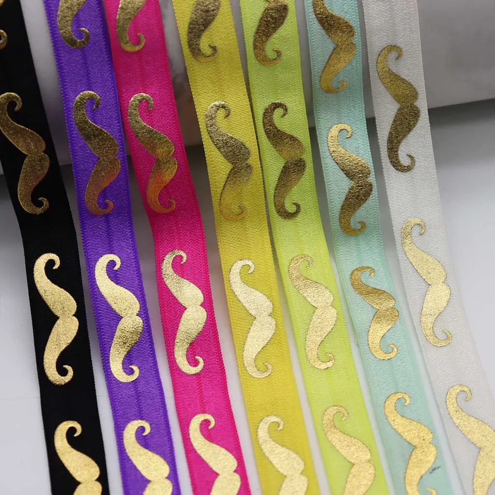 

Золотая фольгированная Складная эластичная лента для конского хвоста, 5/8 дюйма, 15 мм